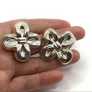 Taxco Clip Earrings 925 TM - 258 Mexico Vintage 24.20g Large Oversized 50’s 60’s